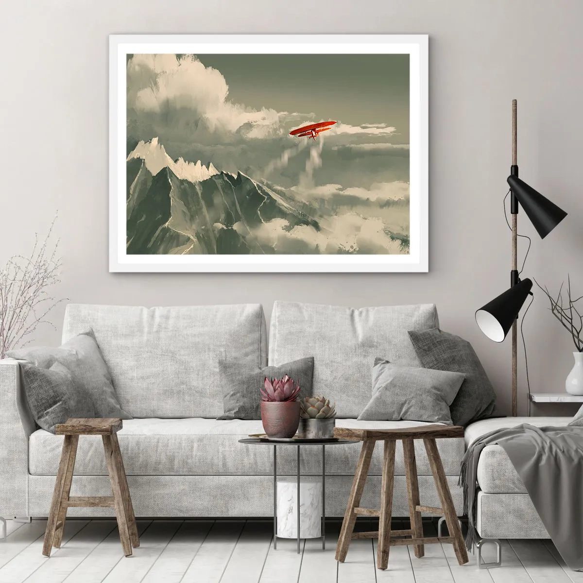 Affisch i vit ram - Orädd pionjär - 100x70 cm