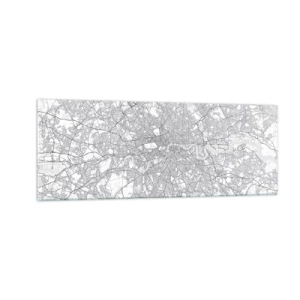 Glastavla - Bild på glas - Karta över London-labyrinten - 140x50 cm