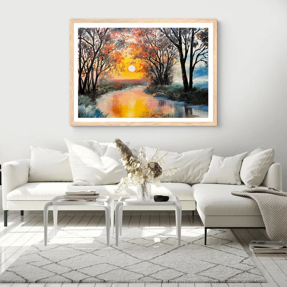Affisch i ram av ljusek - Höststämning - 70x50 cm