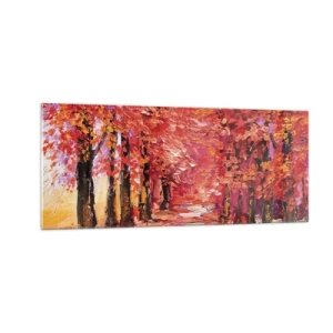 Glastavla - Bild på glas - Höstimpresion - 100x40 cm