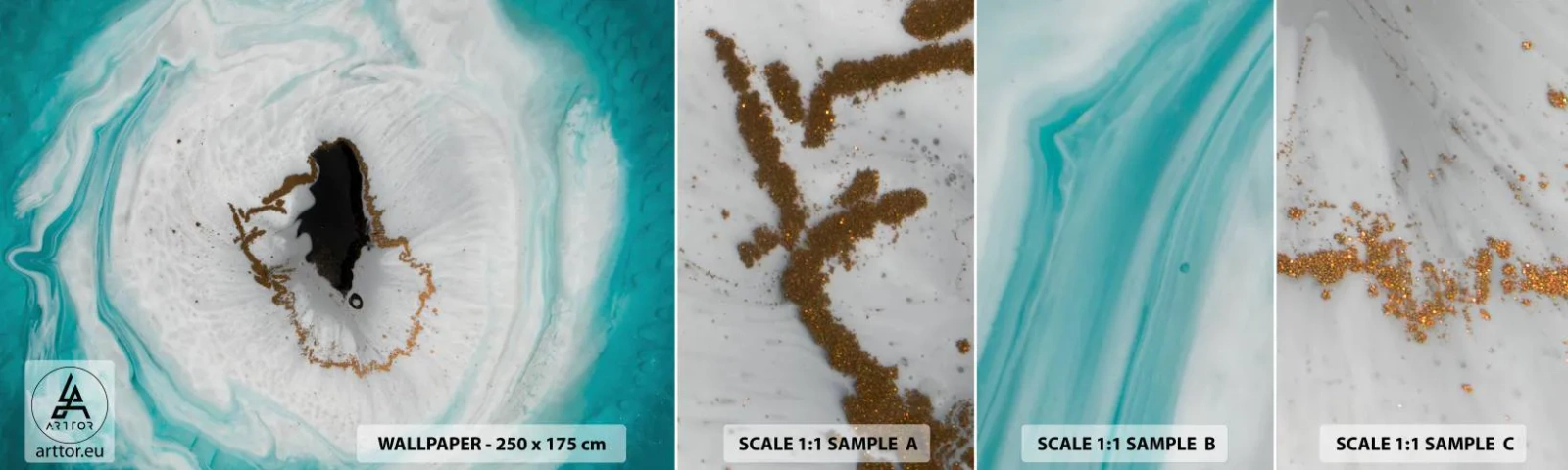 Provbit av självhäftande fototapet Deluxe Sticker - Att tränga in - Abstraktion, Bit, Sten - 100x30 cm