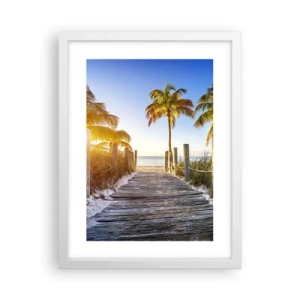 Affisch i vit ram - Raka vägen till paradiset - 30x40 cm