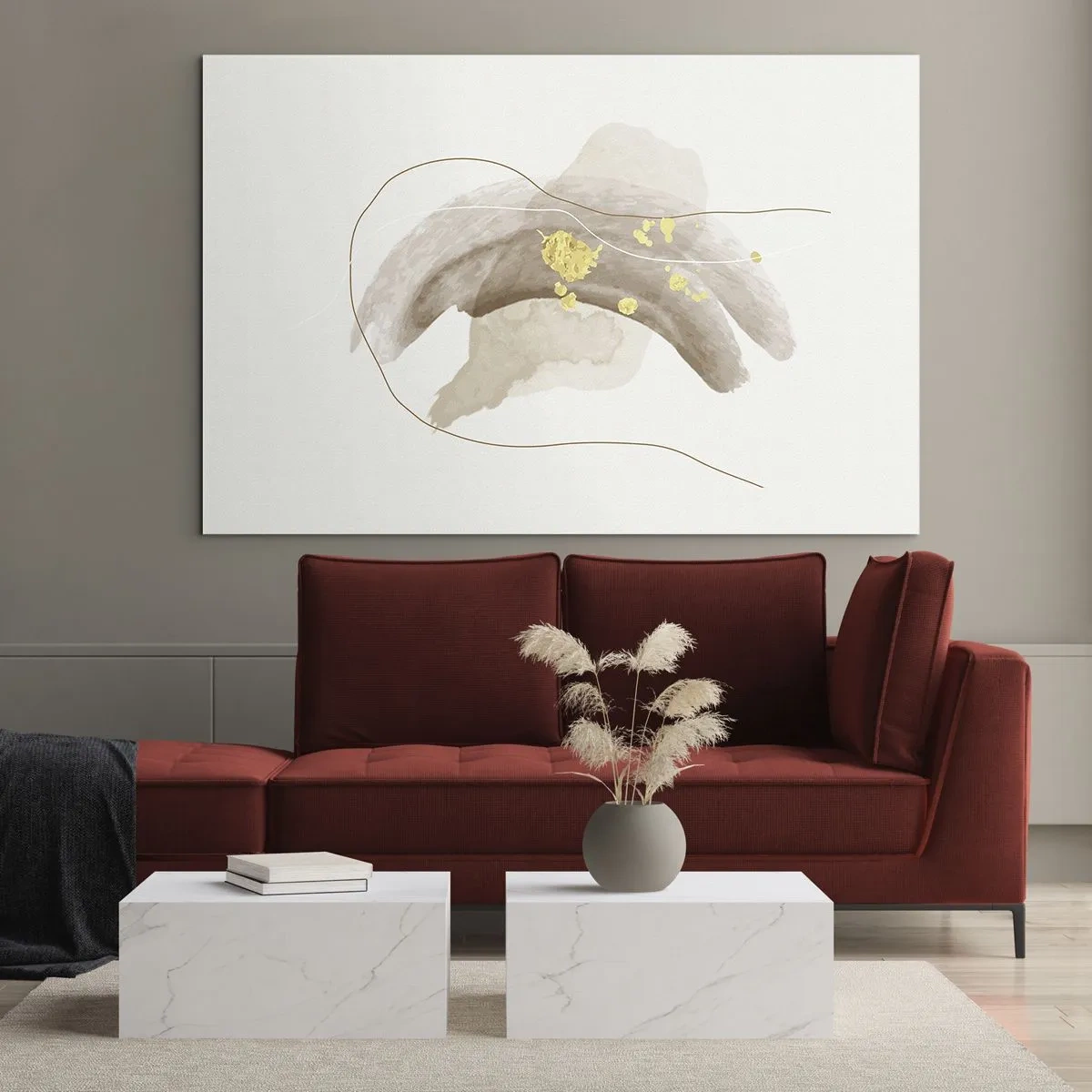 Glastavla - Bild på glas - Träffat i rummet - 120x80 cm