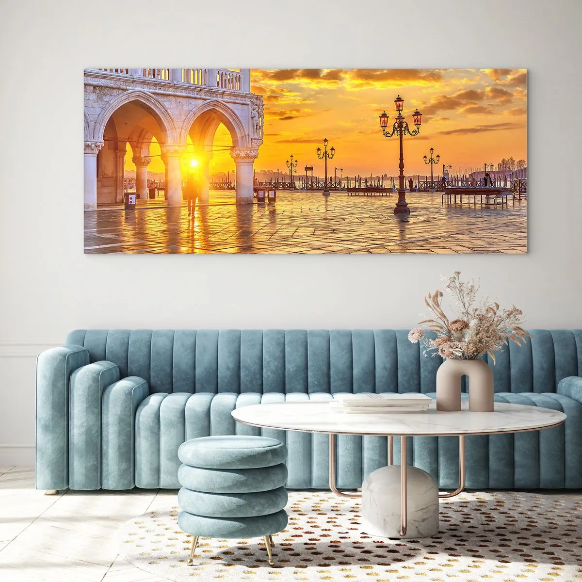 Glastavla - Bild på glas - Var är alla? - 90x30 cm