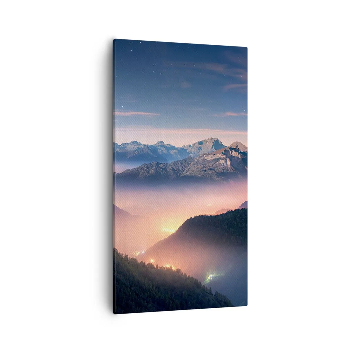 Canvastavla - Bild på duk - Ljus i dalarna - 55x100 cm
