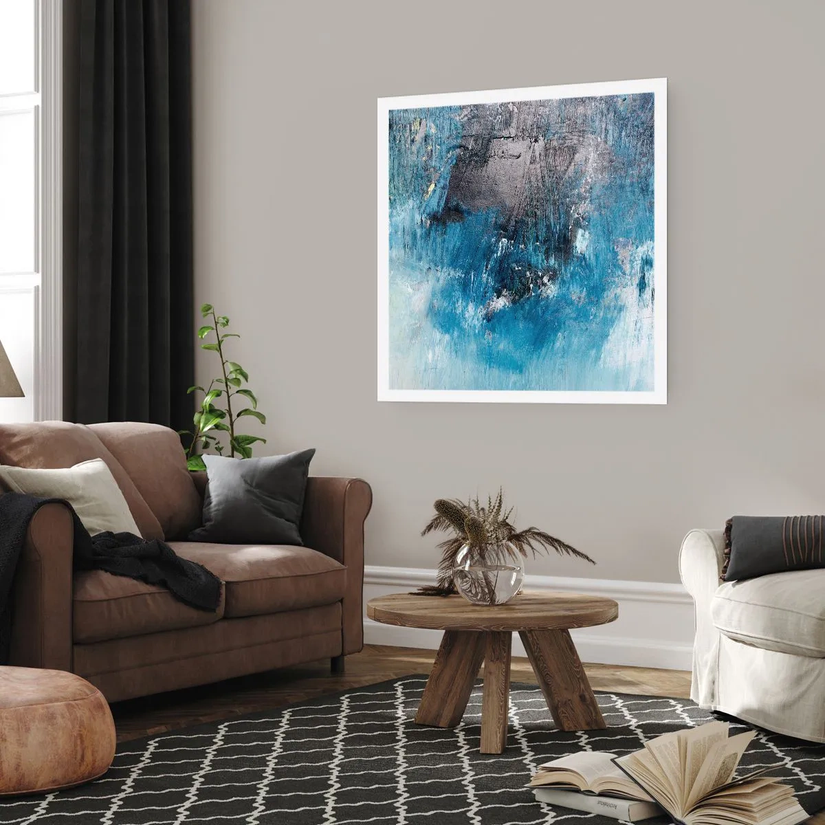 Affisch - Blå rapsodi - 40x40 cm