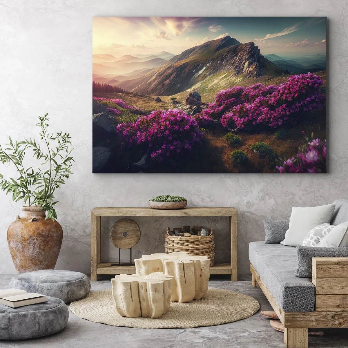 Canvastavla - Bild på duk - Sommar i fjällen - 70x50 cm