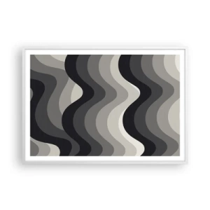 Affisch i vit ram - Våg efter våg - 100x70 cm