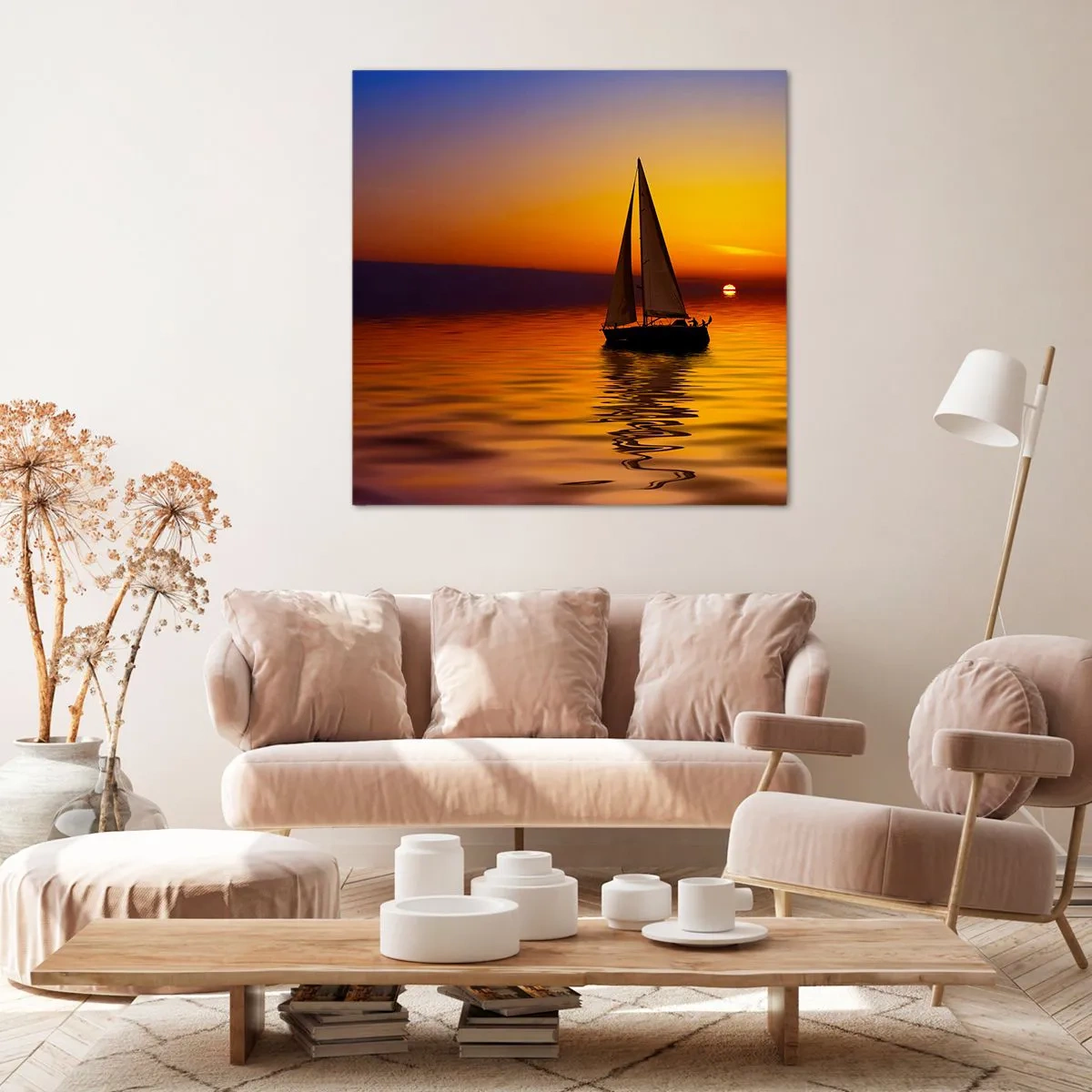 Canvastavla - Bild på duk - Så tyst i skymningen... - 70x70 cm