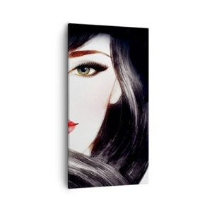 Canvastavla - Bild på duk - Safirfärgad blick - 55x100 cm