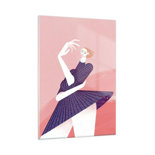 Glastavla - Bild på glas - Med dansande steg - 50x70 cm