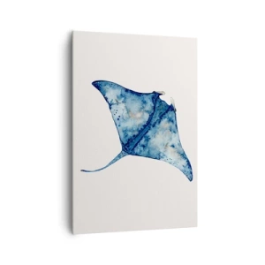 Canvastavla - Bild på duk - Liv i blått - 70x100 cm