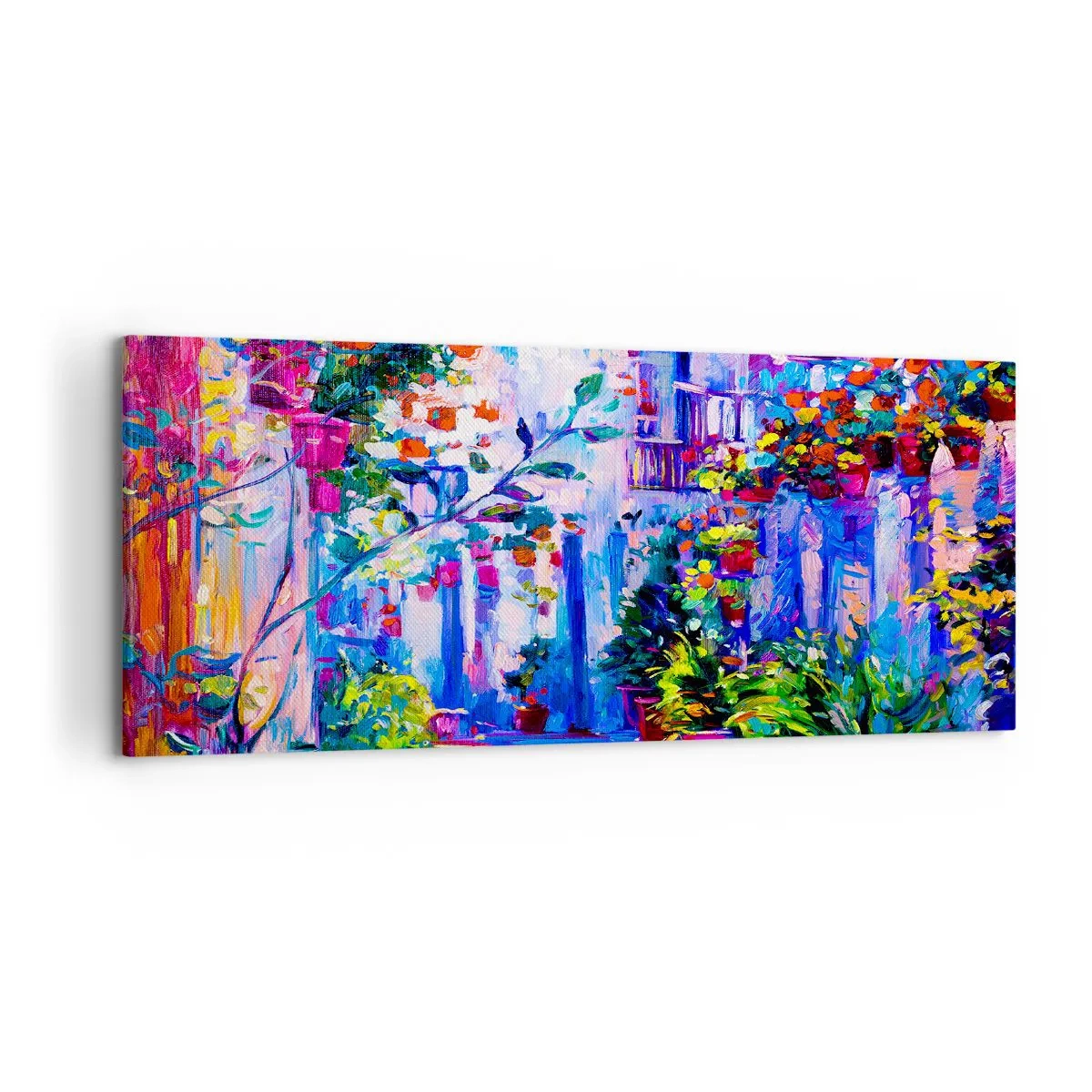 Canvastavla - Bild på duk - Impression - italiensk gränd - 120x50 cm