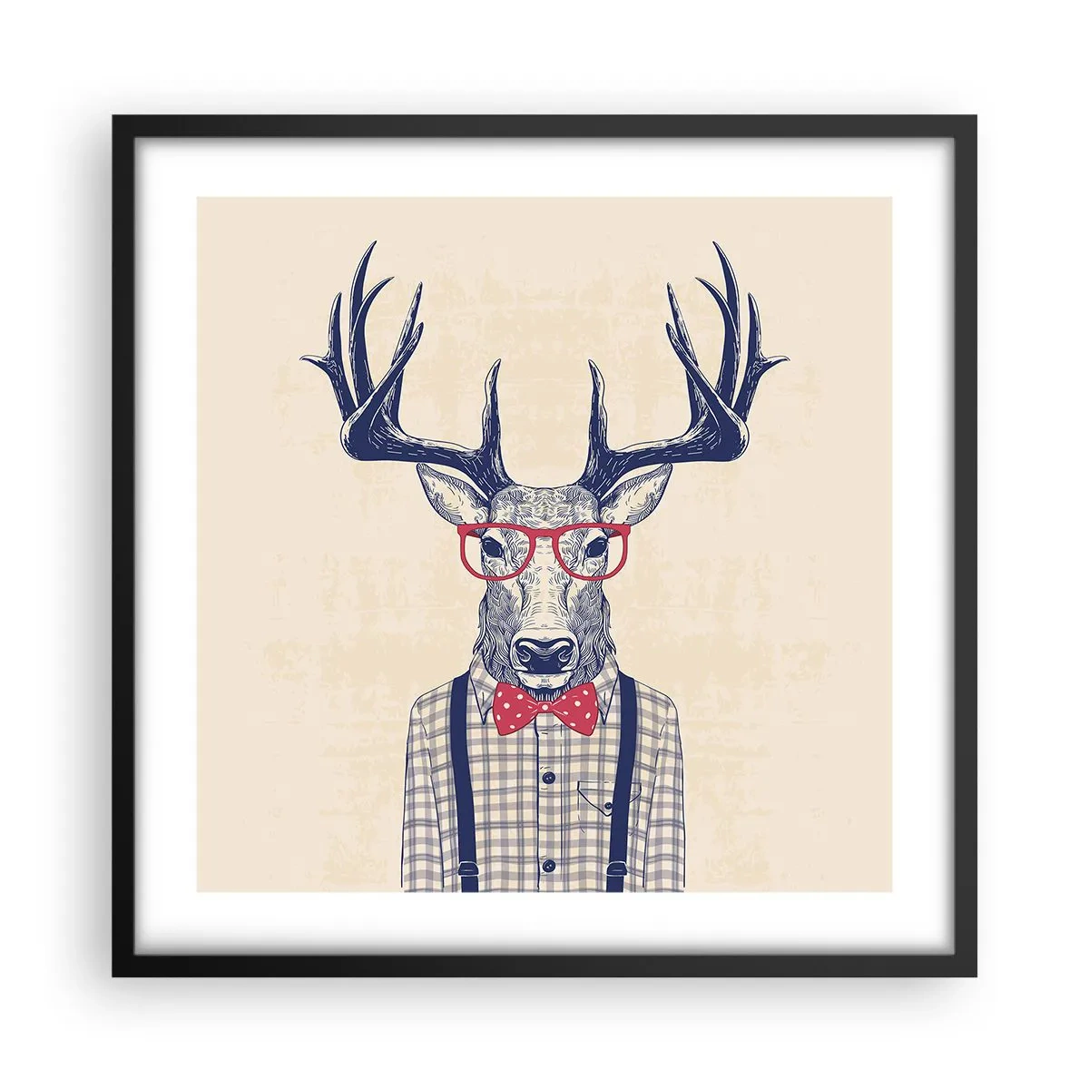 Affisch i svart ram - Rolig extravagans - 50x50 cm