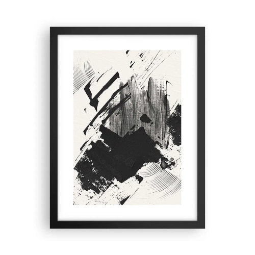 Affisch i svart ram - Abstraktion - uttrycket av svart - 30x40 cm