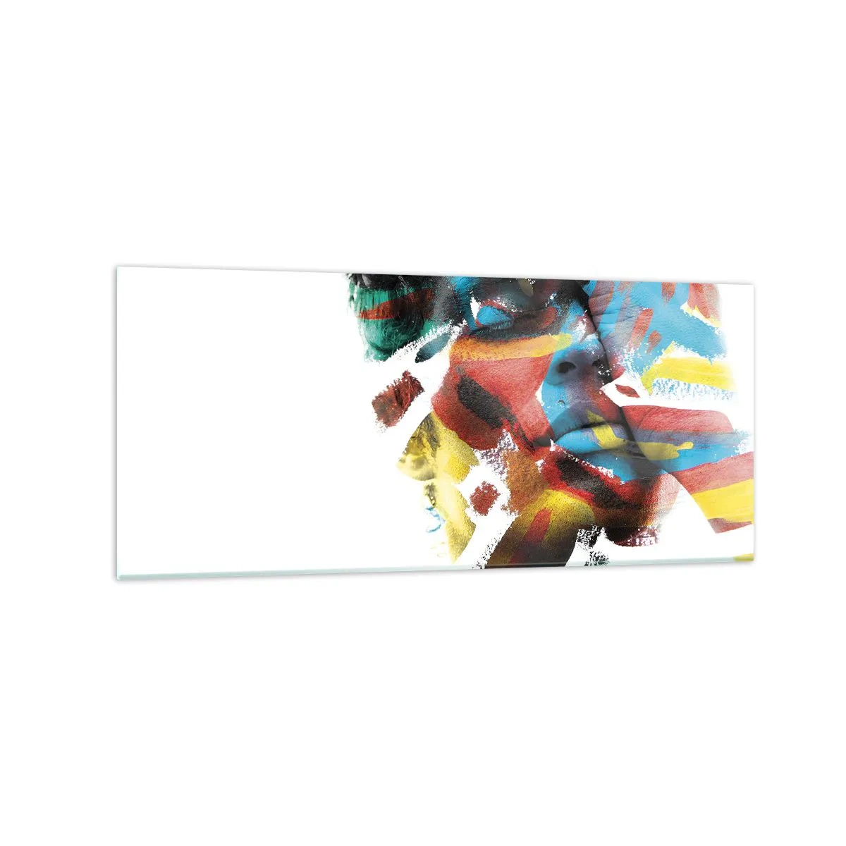 Glastavla - Bild på glas - Färgrik personlighet - 120x50 cm
