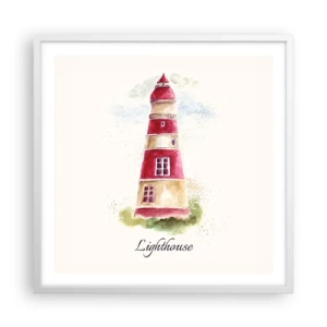 Affisch i vit ram - Det är alltid något väder - 60x60 cm