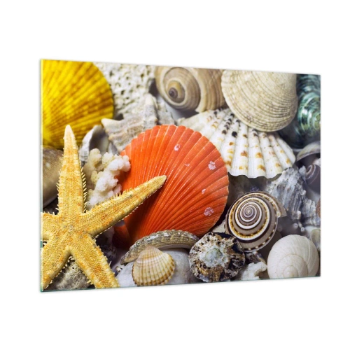 Glastavla - Bild på glas - Havets skatter - 100x70 cm