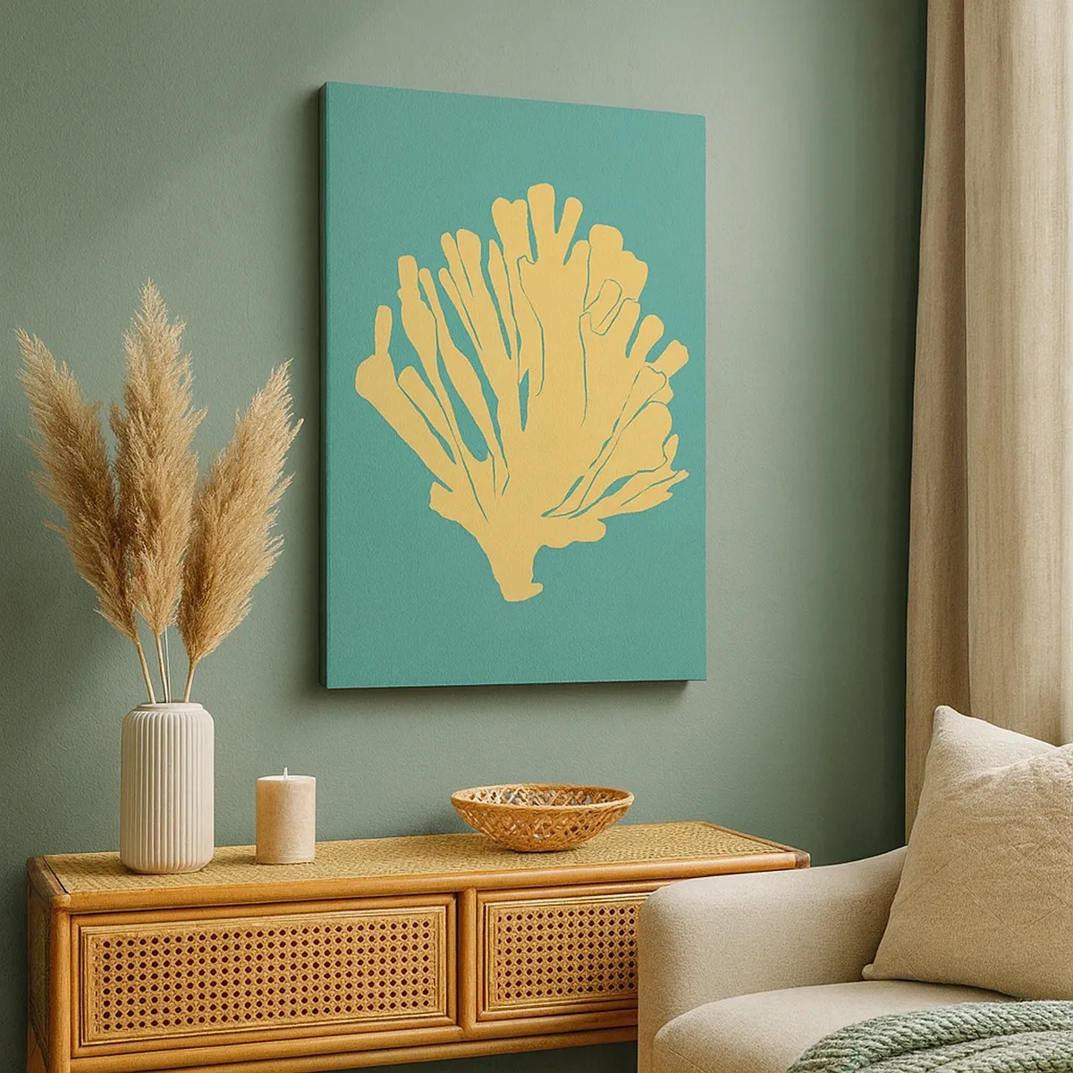 Canvastavla - Bild på duk - En buske av undervattensskog - 50x70 cm