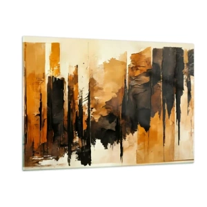 Glastavla - Bild på glas - Harmoni av svart och guld - 120x80 cm