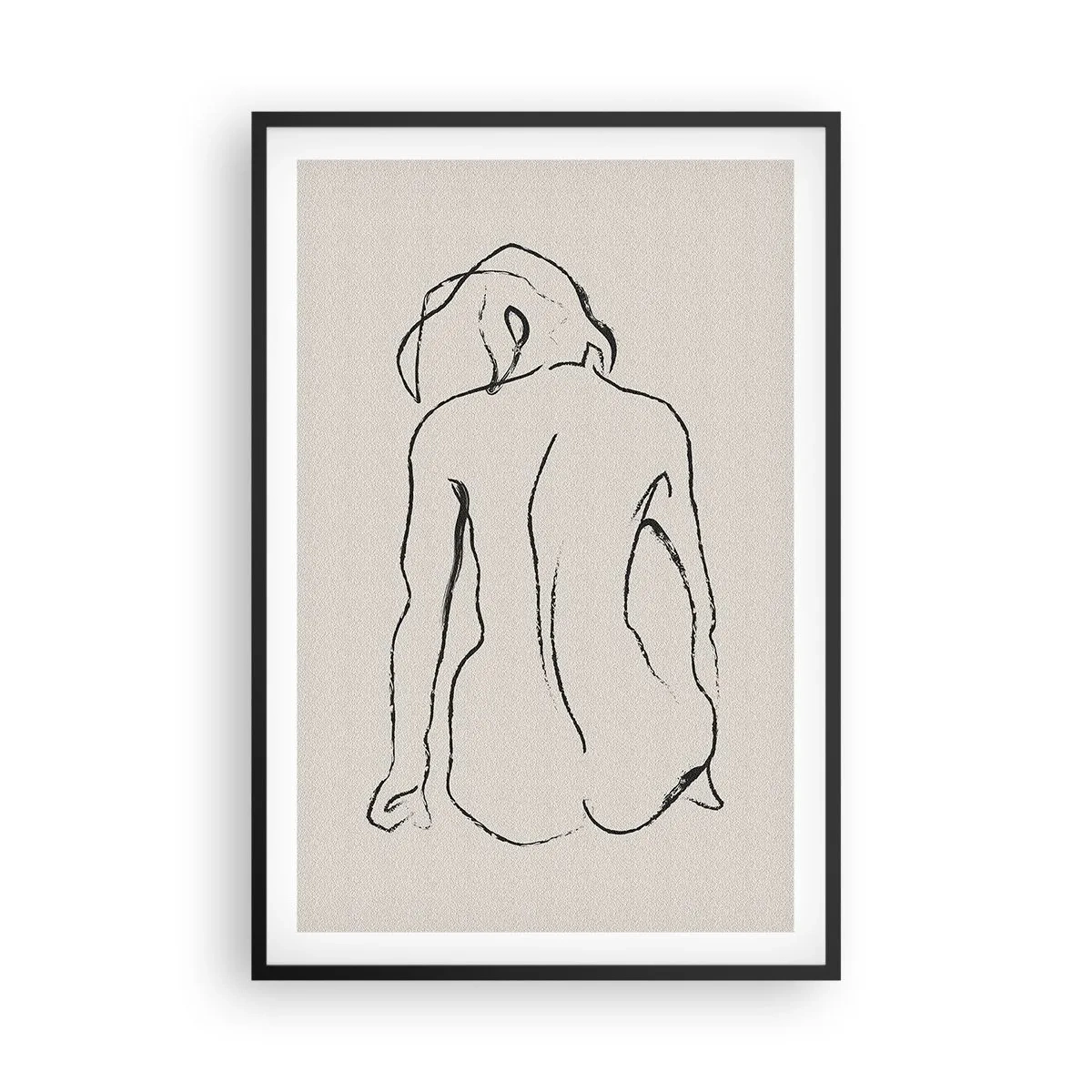 Affisch i svart ram - Naken flicka - 61x91 cm