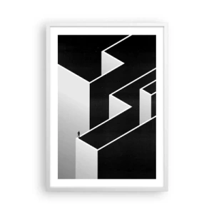 Affisch i vit ram - Ensamhet på toppen - 50x70 cm