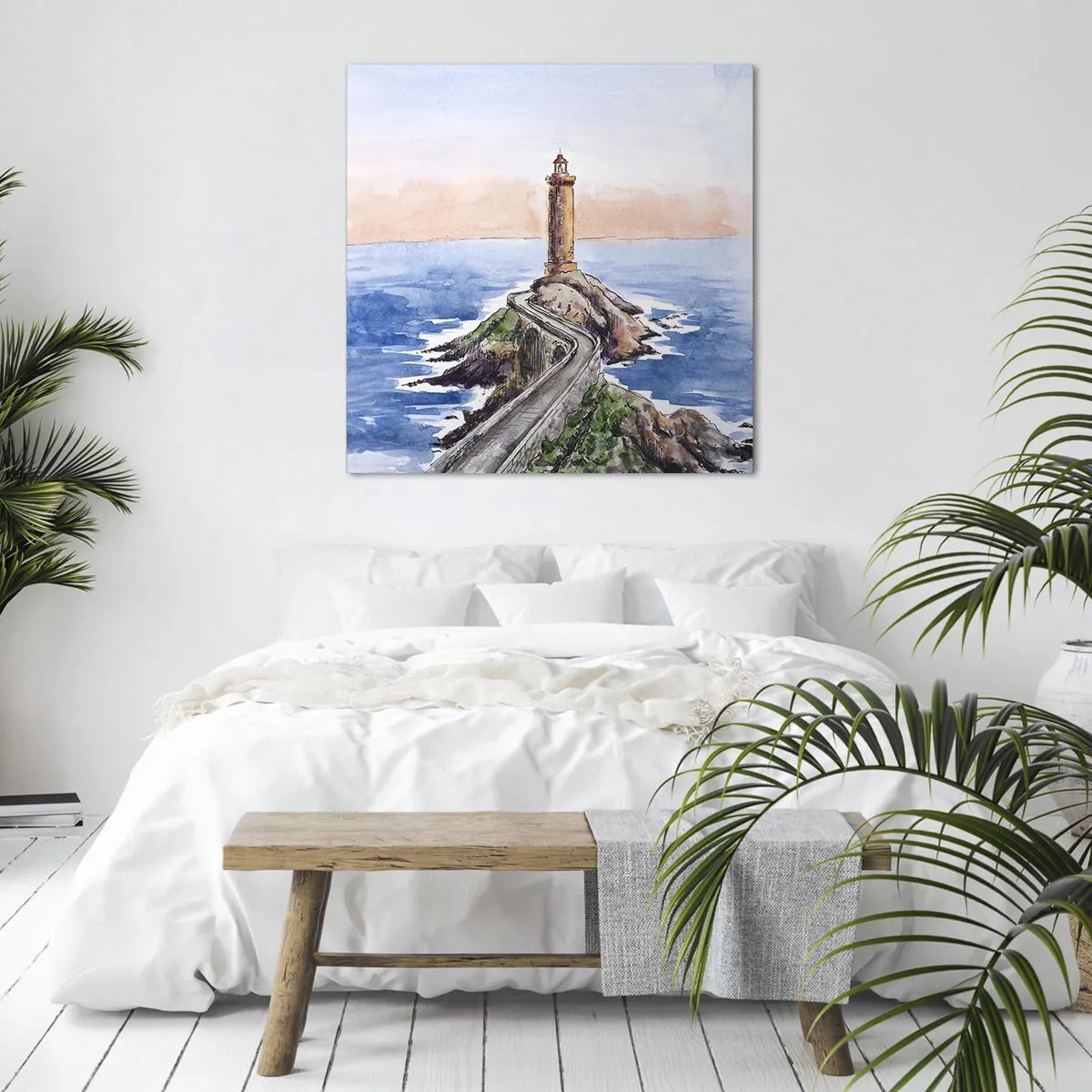 Canvastavla - Bild på duk - Vänd mot havet - 60x60 cm