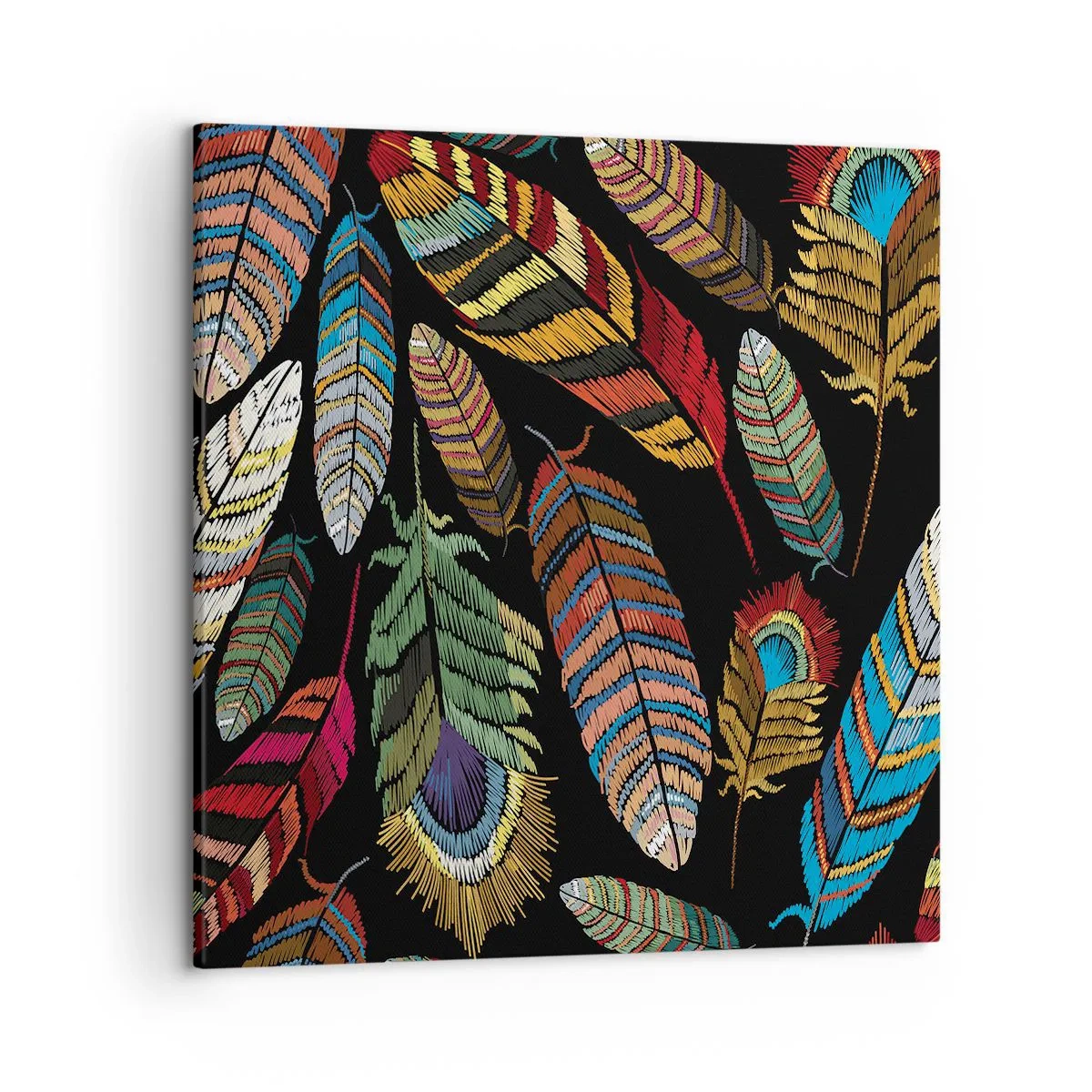 Canvastavla - Bild på duk - Fågelkarneval - 50x50 cm