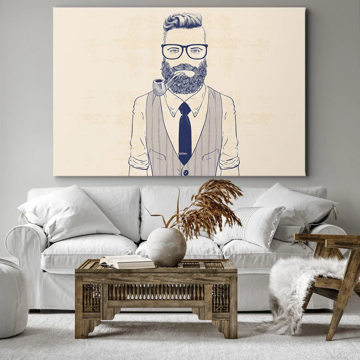Canvastavla - Bild på duk - Glad, manlig och modemedveten - 120x80 cm