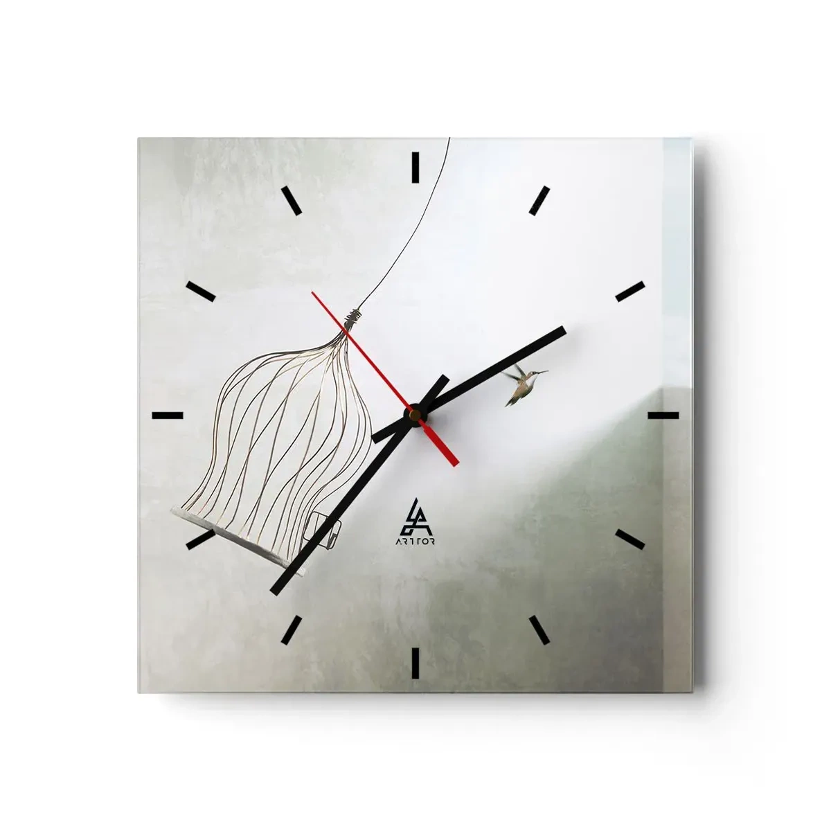 Väggklocka - Klocka på glas - I sitt esse - 30x30 cm