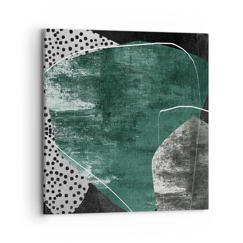 Canvastavla - Bild på duk - Färgstark abstraktion med en guldflinga - 70x70 cm