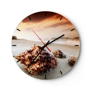 Väggklocka - Klocka på glas - Vågböjare - 40x40 cm