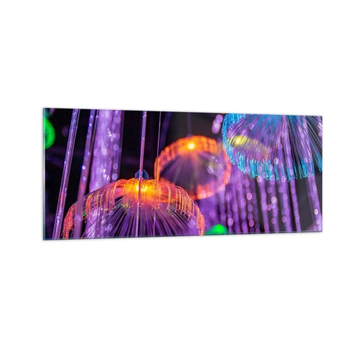 Glastavla - Bild på glas - Lysande fontän - 100x40 cm