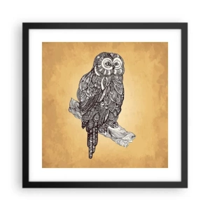 Affisch i svart ram - Invecklade ornament av visdom - 40x40 cm