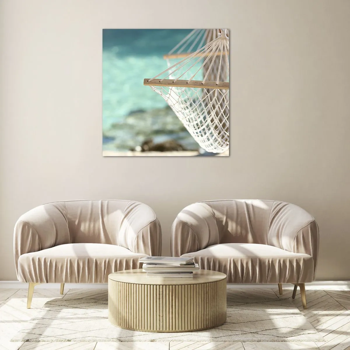 Glastavla - Bild på glas - Avkopplingstid - 70x70 cm