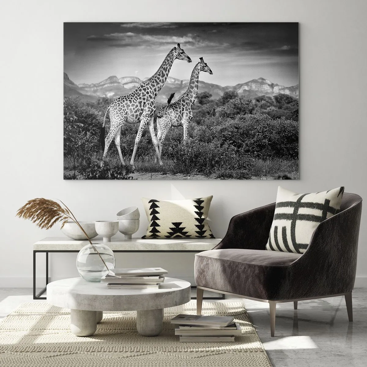 Glastavla - Bild på glas - Högre klasser i Afrika - 100x70 cm