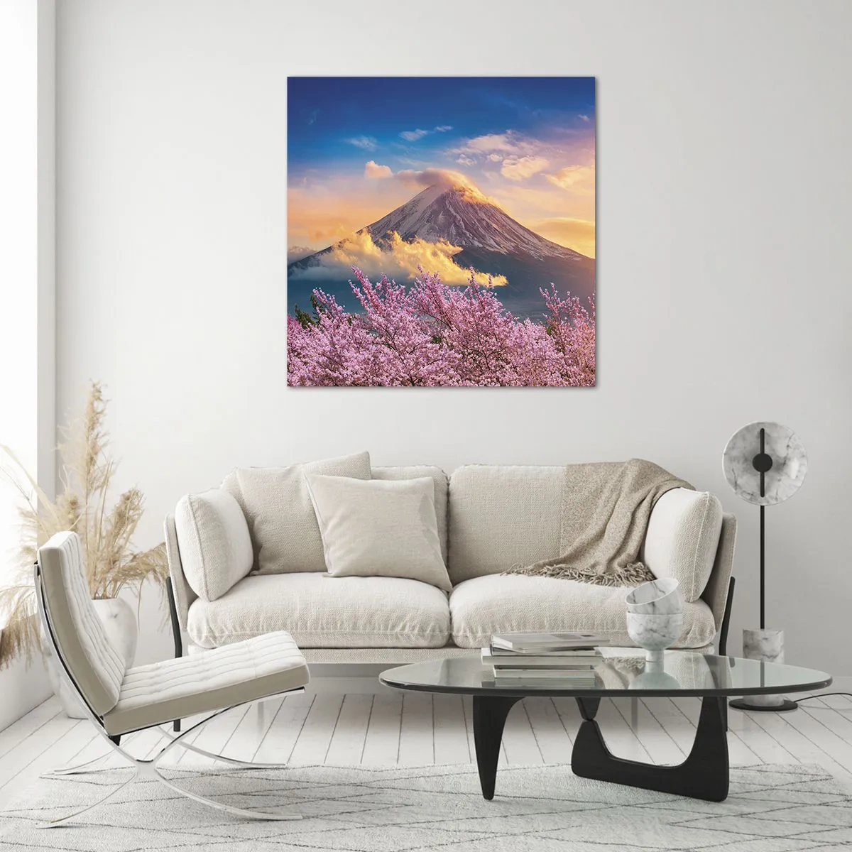 Glastavla - Bild på glas - Japansk helgedom - 40x40 cm