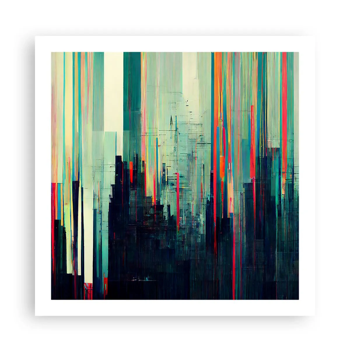Affisch - Futuristisk stad - 60x60 cm
