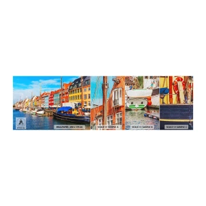 Provbit av fototapet Premium Canvas - Glad kaj - köpenhamn, Gammal stad, Arkitektur - 100x30 cm