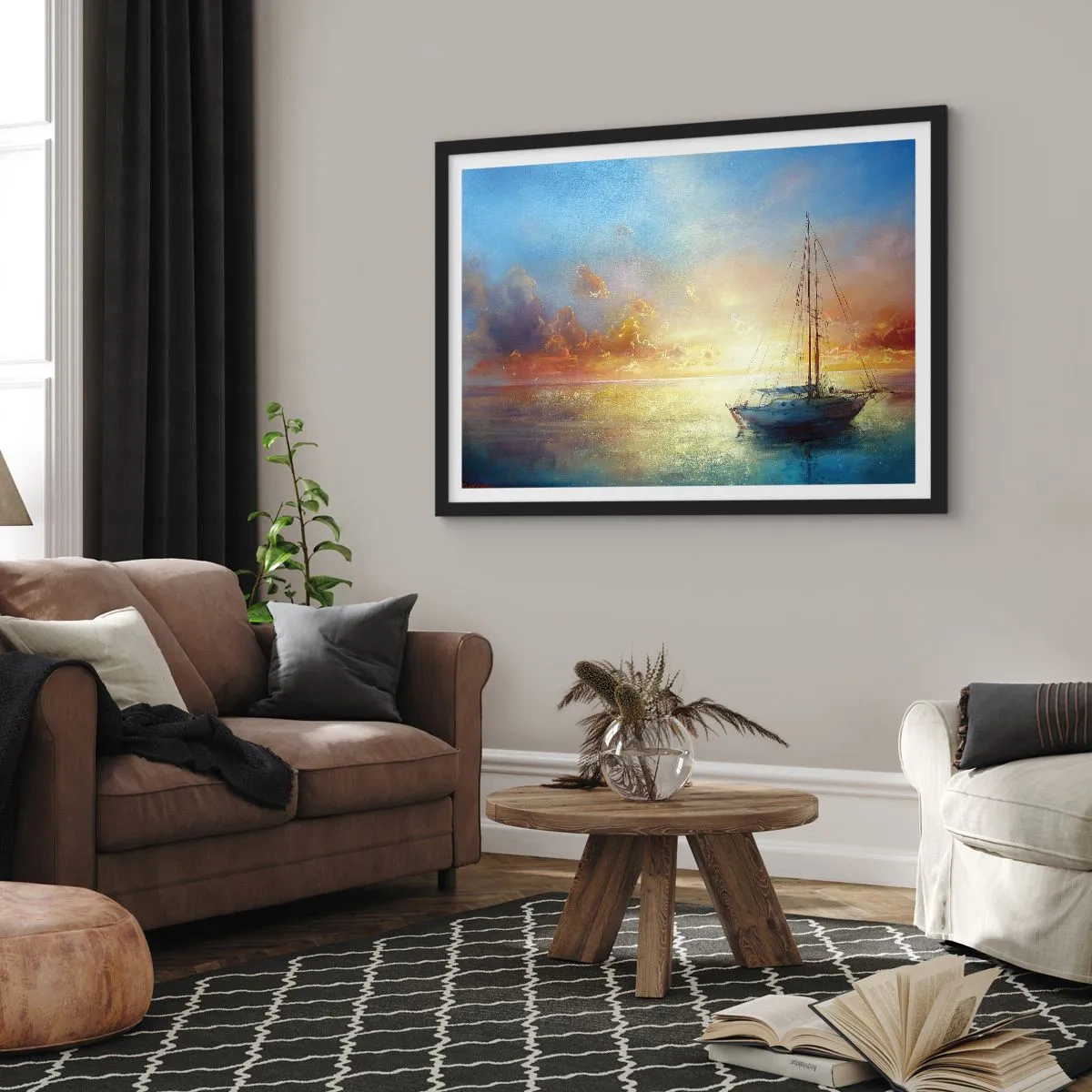 Affisch i svart ram - I guldviken - 40x30 cm