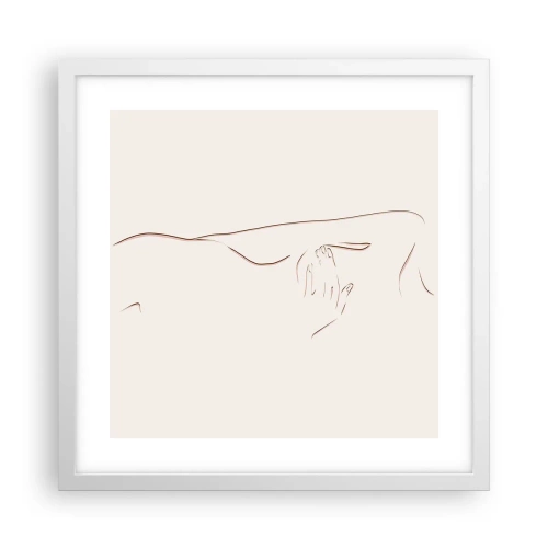 Affisch i vit ram - Begärans form - 40x40 cm