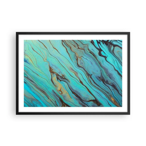Affisch i svart ram - Turkost tidvatten - 70x50 cm