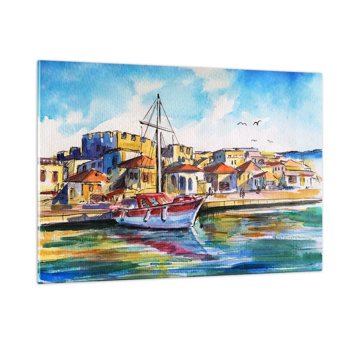Glastavla - Bild på glas - Regnbågseftermiddag - 120x80 cm