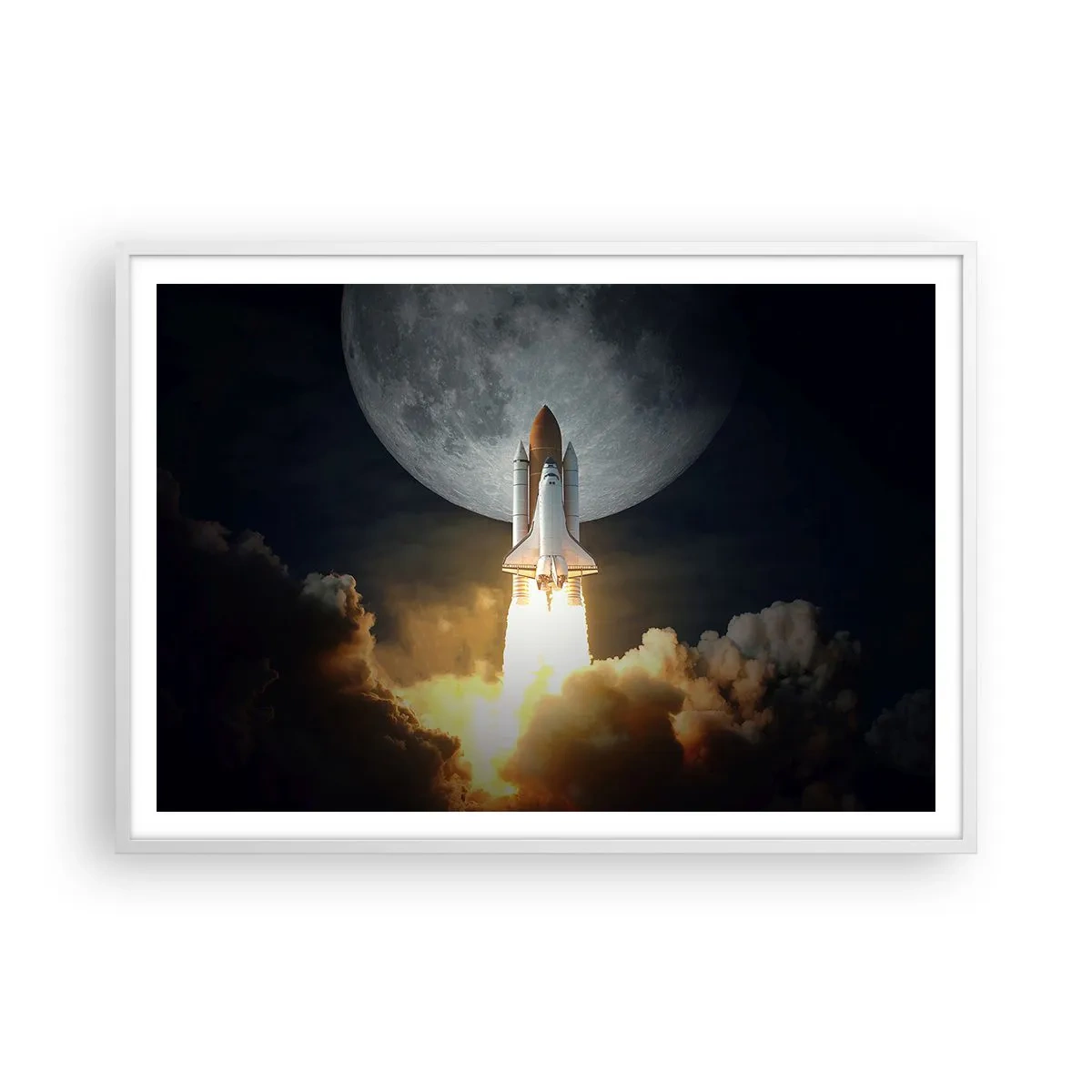 Affisch i vit ram - Början på ett utomjordiskt äventyr - 100x70 cm