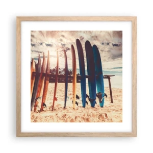 Affisch i ram av ljusek - God natt, vi ses imorgon - 40x40 cm