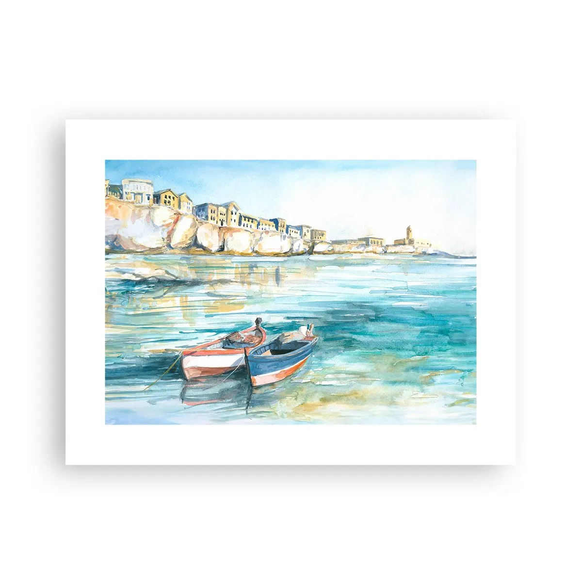 Affisch - Landskap i azurblått - 40x30 cm