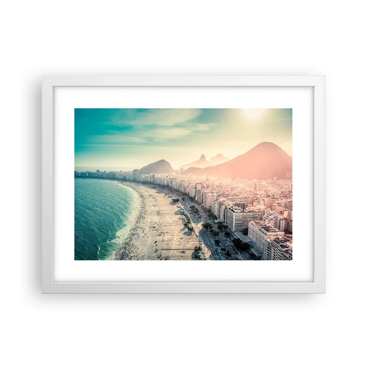 Affisch i vit ram - Evig semester i Rio - 40x30 cm