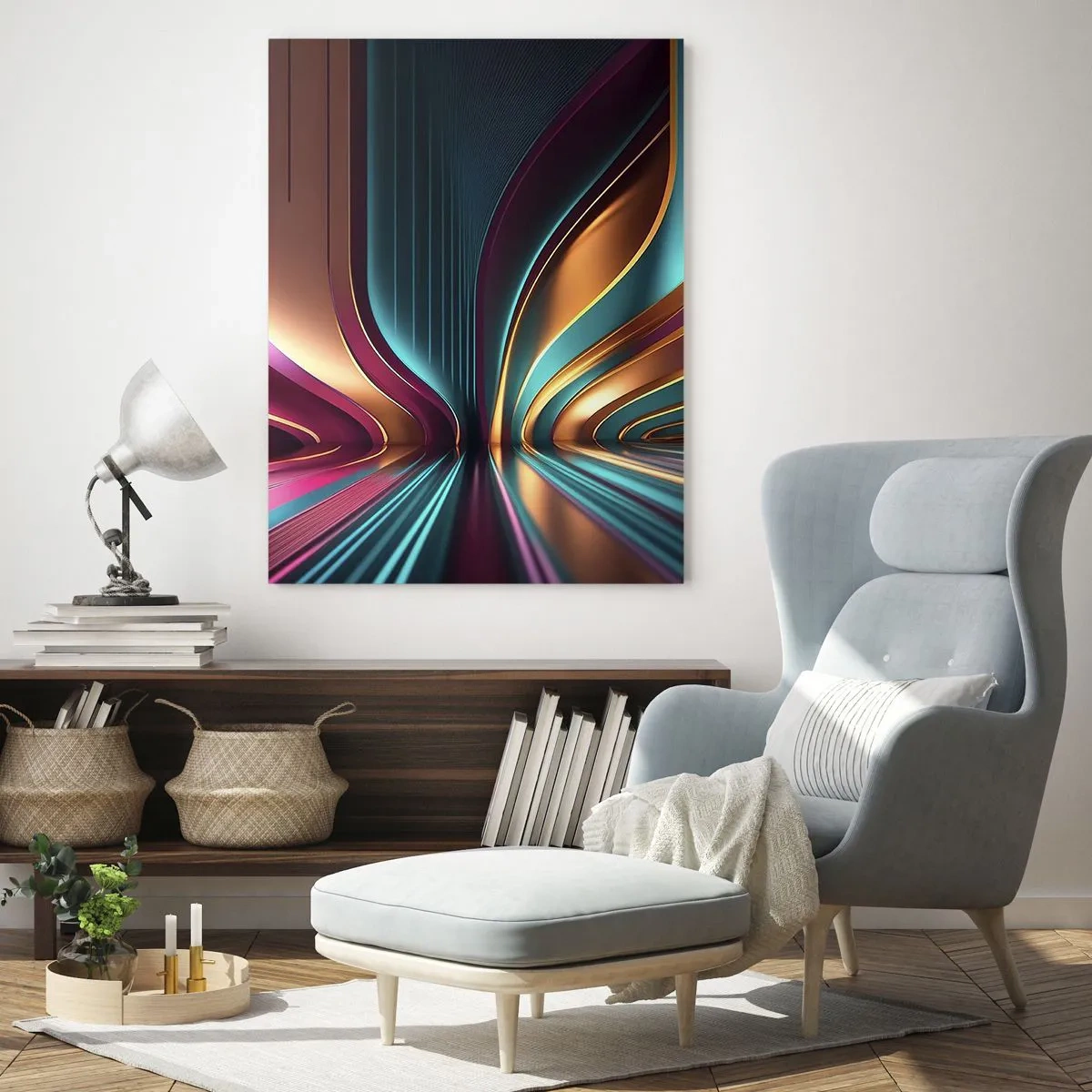 Glastavla - Bild på glas - Ljusets arkitektur - 50x70 cm