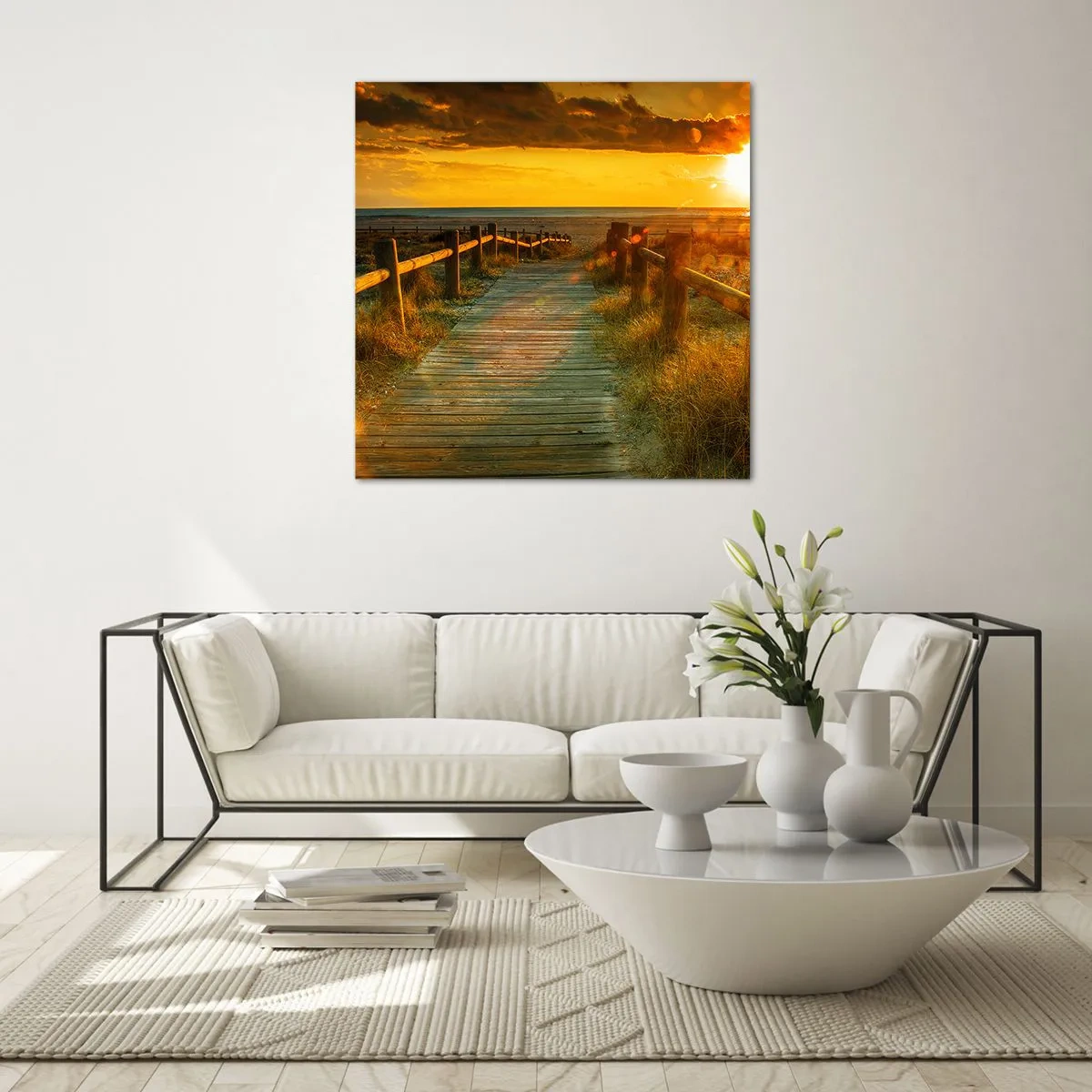 Glastavla - Bild på glas - Doppade i gammalt guld - 70x70 cm