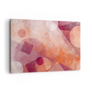 Canvastavla - Bild på duk - Geometriska omvandlingar i rosa - 120x80 cm